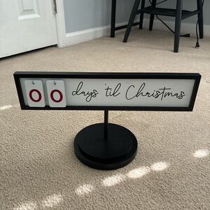 Black Christmas Countdown Sign